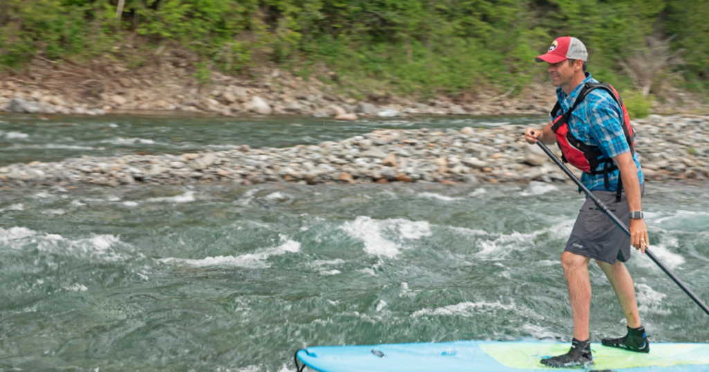 ken whiting stand up paddle boarding in Gaspésie, Québec