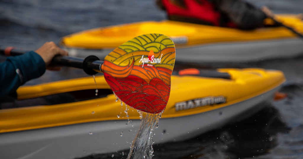 close up of aqua bound whiskey paddle ken whiting paddle tales paddletv facing waves