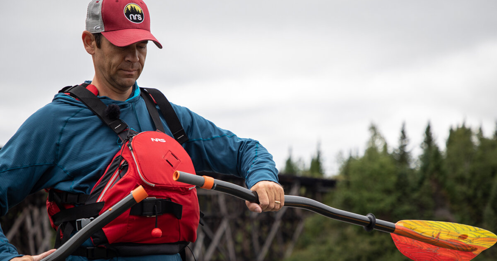 ken whiting putting together his aqua bound whiskey paddle