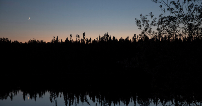 sunset over eeyou itschee baie james quebec