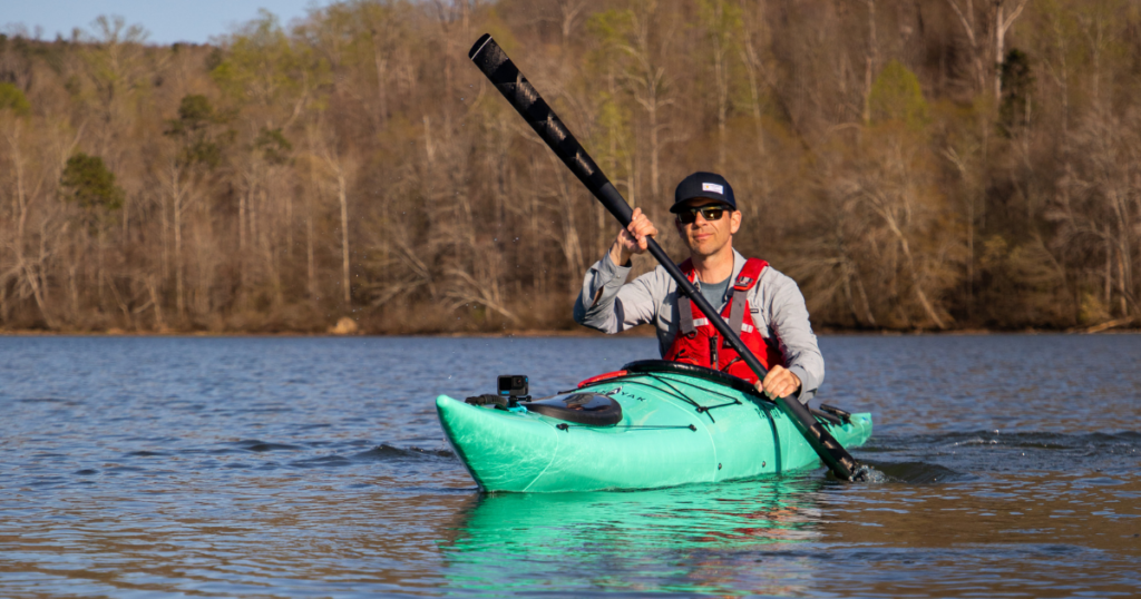 how to paddle a kayak properly ken whiting paddletv ken whiting in the pakayak bluefin 142 kayak