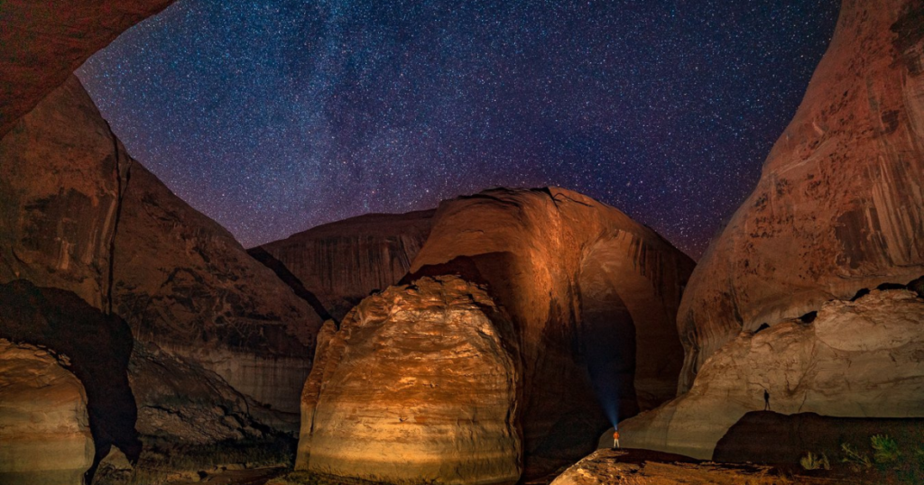 Packrafting Lake Powell Utah image of starry sky eric hanson
