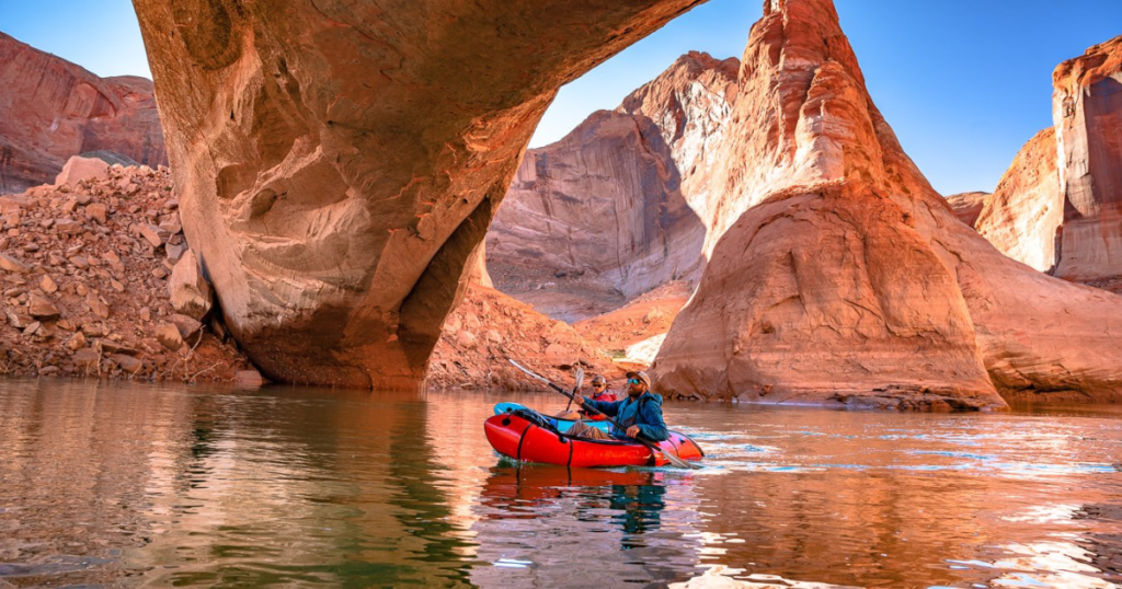 Packrafting Lake Powell Utah packraft in lake eric hanson