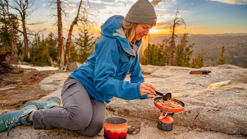backpacking for 3 nights and 4 days
cooking with jetboil stove