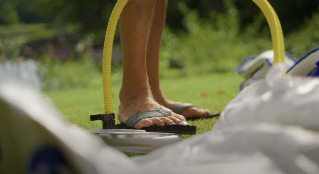 Sea Eagle 330 inflatable kayak getting inflated