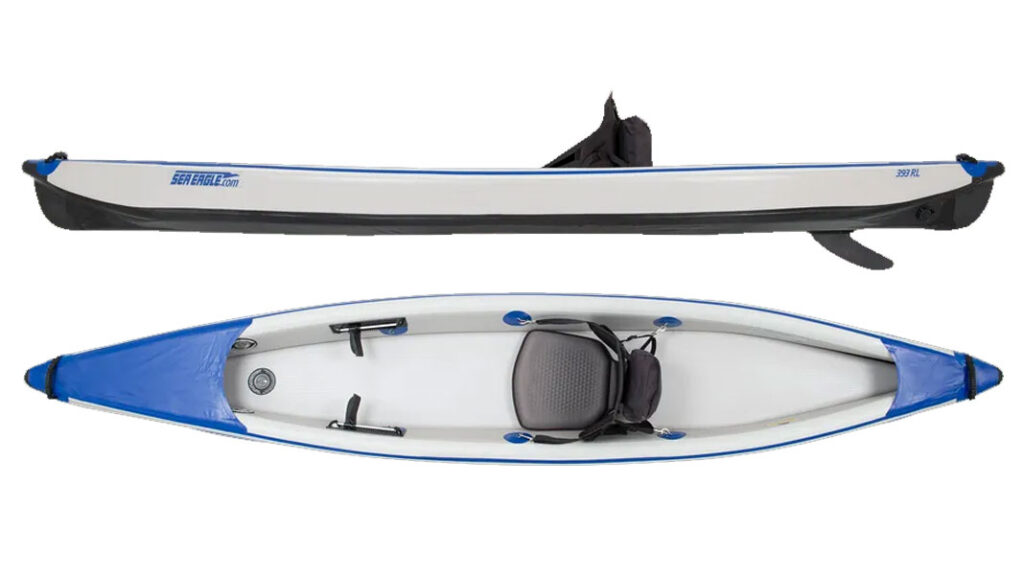 The Sea Eagle Razorlite 393rl is an inflatable kayak that performs similar to a hard shell kayak