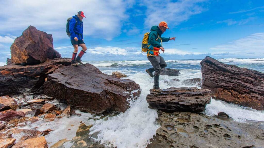 Walking over the surf