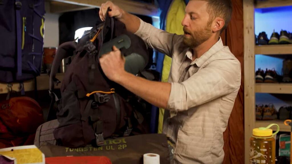 backpacking packing list tip: choose a good sleeping bag, then pack it at the bottom of the backpack