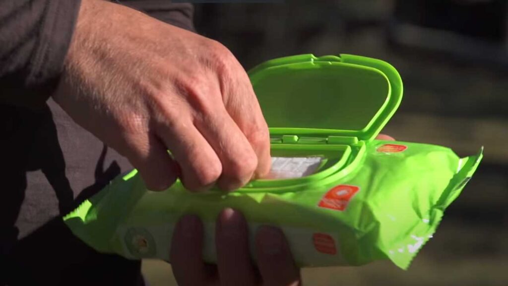 Staying clean while camping: Baby wipes can make for an easy and quick cleaning session
