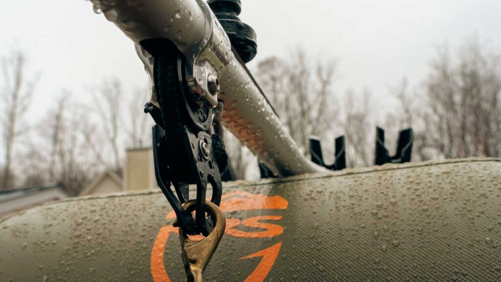 The pulley system on the NRS raft allow for a great anchor system right out of the box