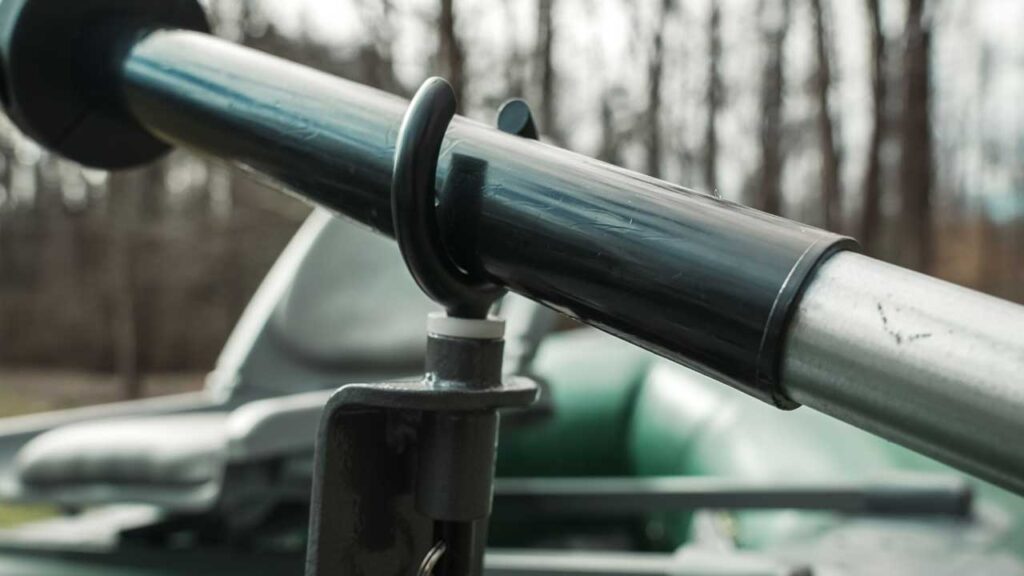 The oar system on the Outcast Sporting Gear Striker Raft could use an upgrade from plastic/aluminum