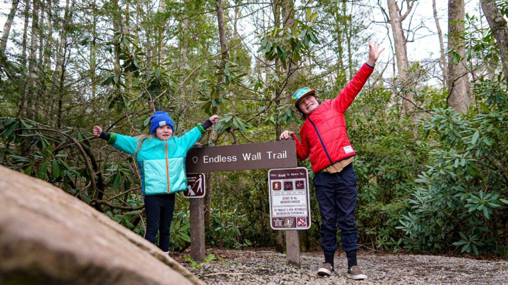 Exploring outdoors with kids can mean goofy kids... let them be goofy.