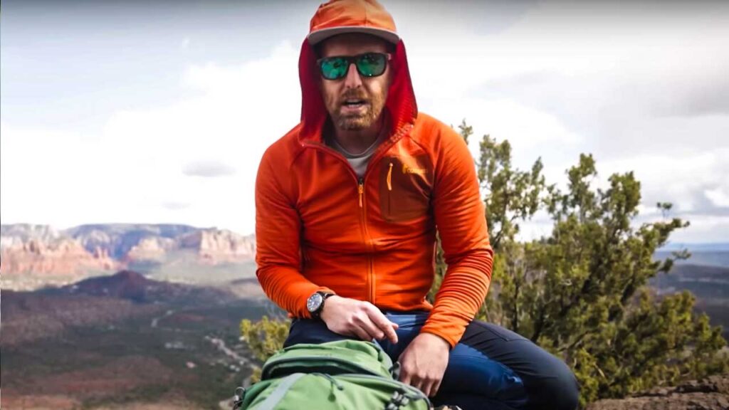 My Cotopaxi sunscreen hoodie comes in handy to keep sun off of my face and neck