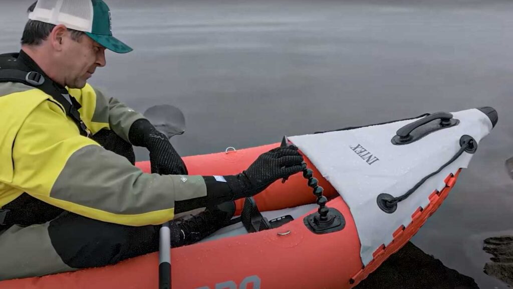 This phone mount is too close to my paddle and the rod holder is too close to my paddle behind me on the Intex kayak.