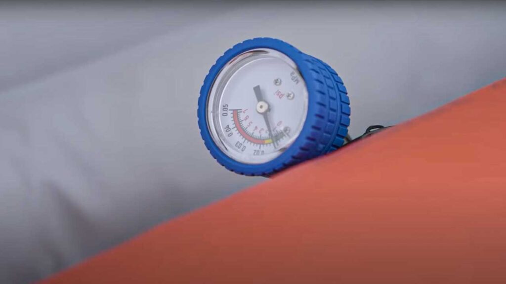 The gauge helped make sure I didn't over-inflate. While this is one of the cheapest fishing kayaks, be careful not to over inflate it.