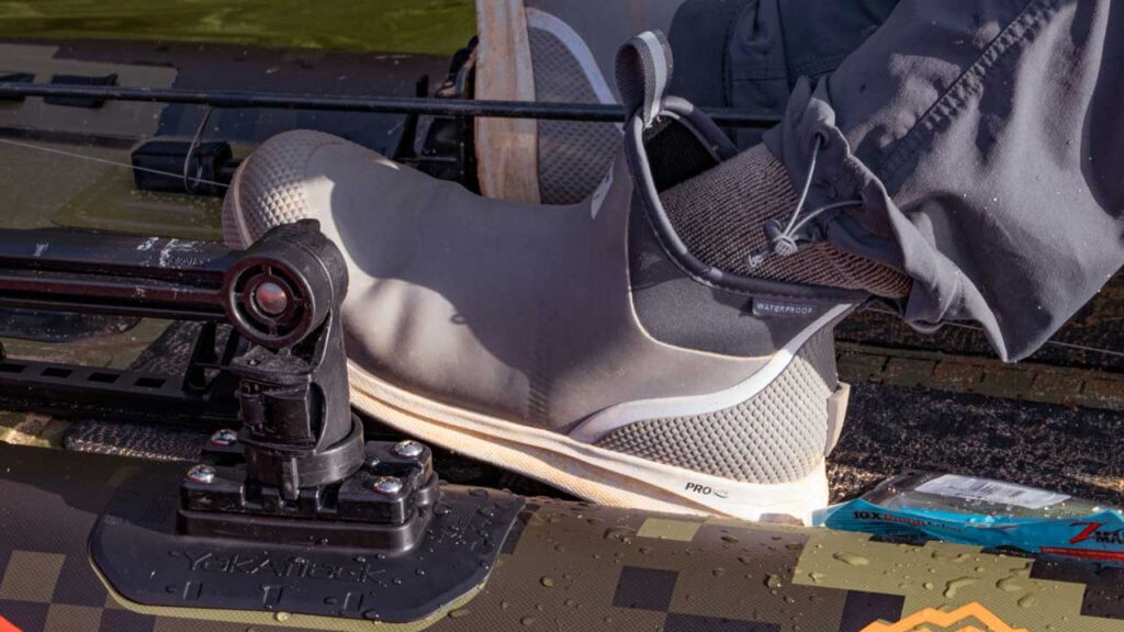 The Yakattack rod holders are mounted easily to the Kuda. Hope your noticing my nifty new Xtratuf Ankle Deck boots!