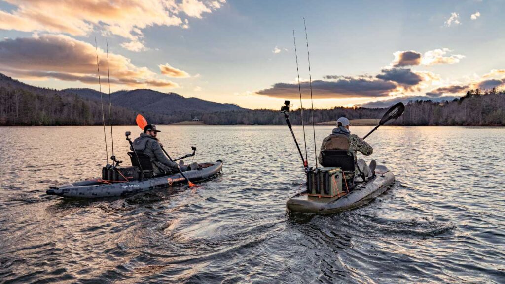 Pike Pro (left) is sit-inside and Kuda (right) is sit-on-top SUP style.