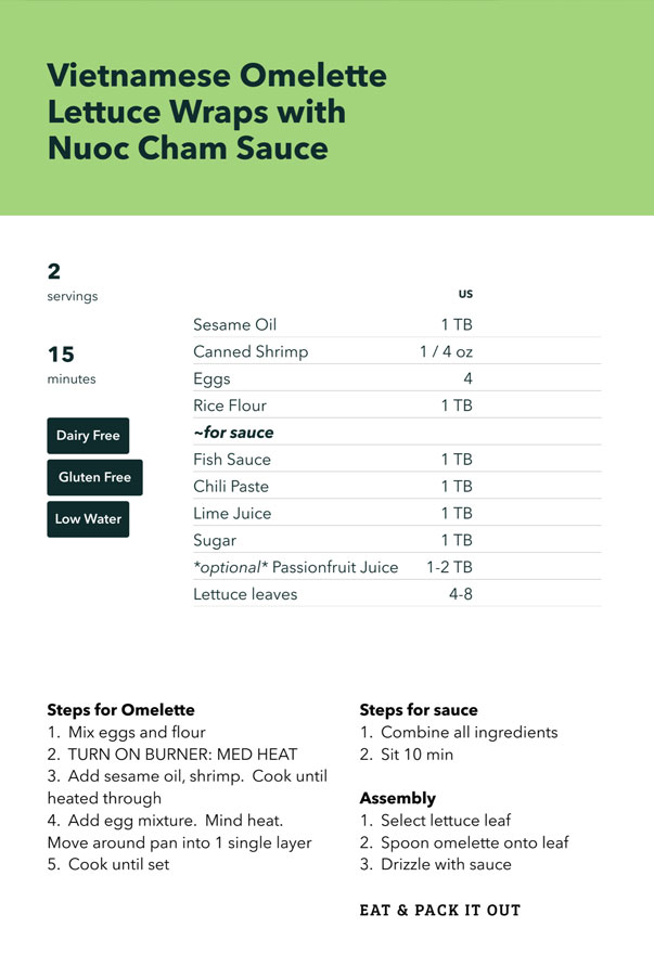Vietnamese Omelette Lettuce Wrap Recipe