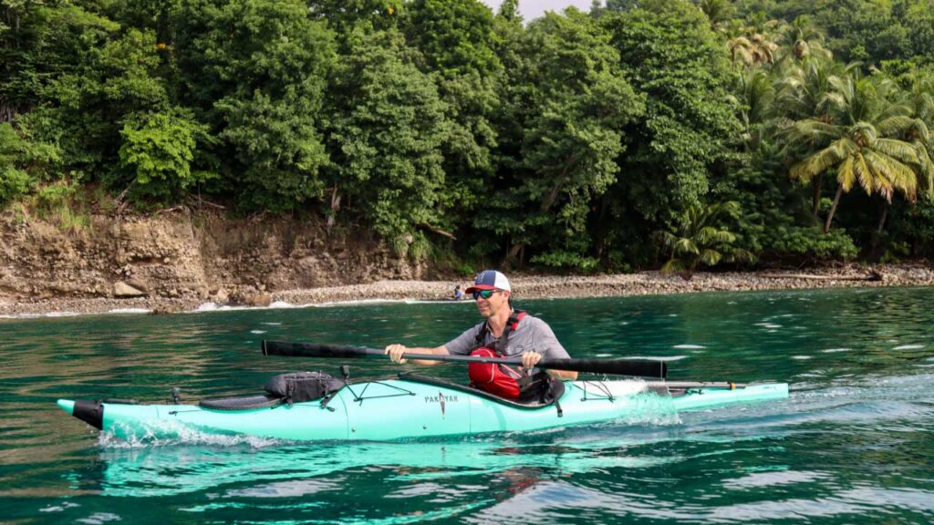 Dominica was warm touring style paddling and I dressed for the occasion with a light top.