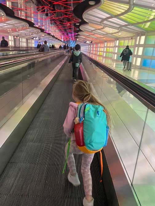 Parker is ready with a full change of clothes in her backpack.