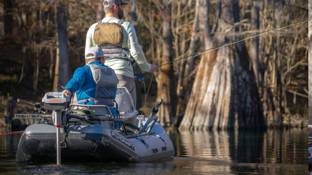 The Torqeedo 903 electric travel motor powered the Flycraft Stealth 2.0