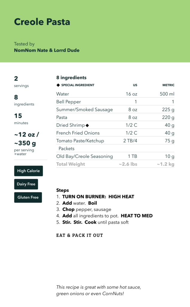 Creole Pasta recipe made in St Pete-Clearwater