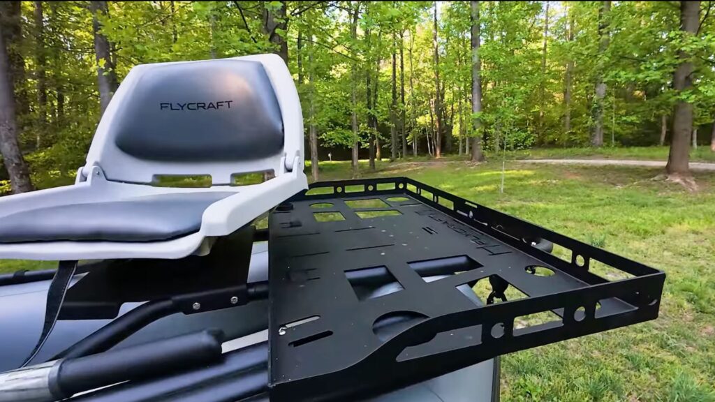 flycraft guide,  seat and storage on inflatable boat