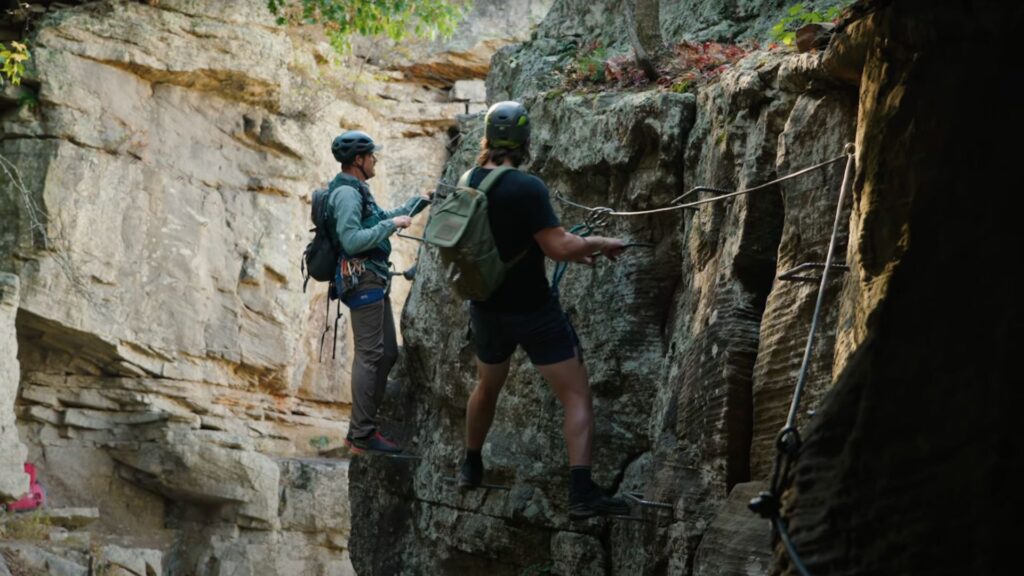arkansas hiking, Mike Fink at Horseshoe Canyon Ranch rock climbing,